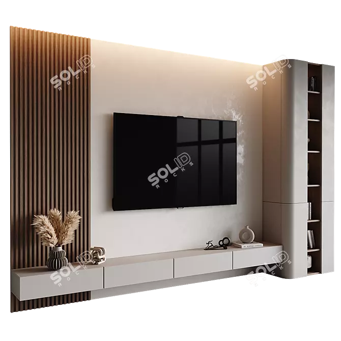 Modern Wall Mounted TV Set 3D model image 1
