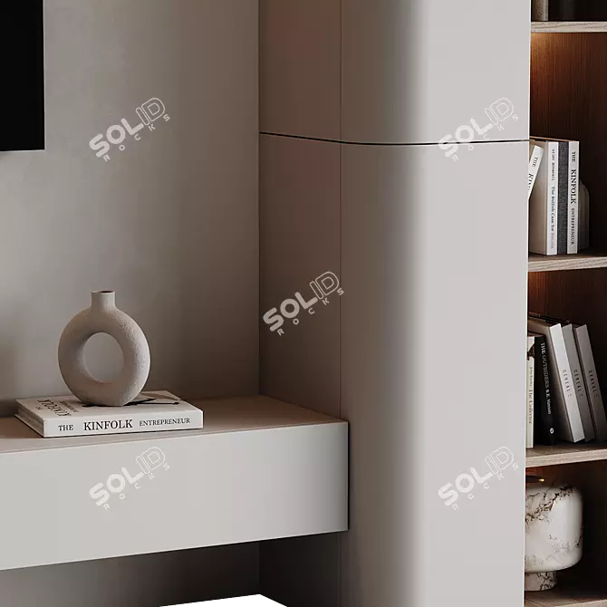 Modern Wall Mounted TV Set 3D model image 3