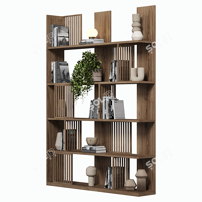 Modular Bookcase Cabinet Shelves 0125 3D model image 2