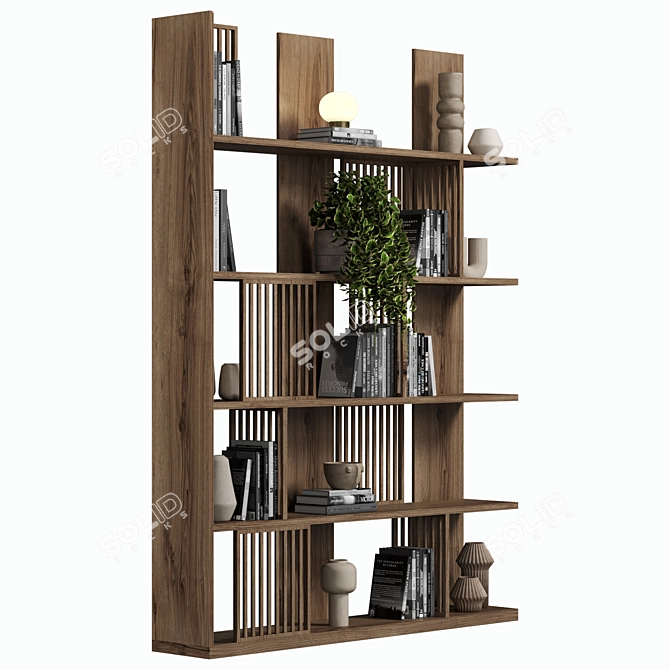 Modular Bookcase Cabinet Shelves 0125 3D model image 3