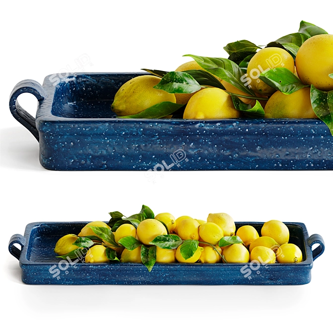 Title: Lemon Tray for Corona Render 3D model image 1