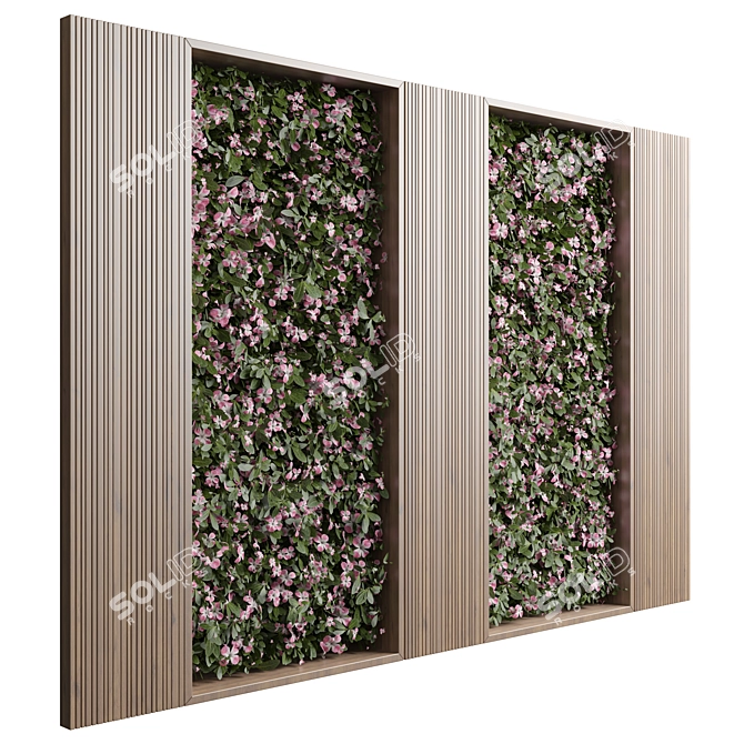 Botanical Green Living Wall Art 3D model image 1