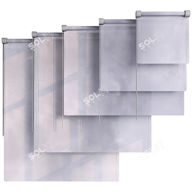 Linen Roman Blinds Foldable 3D model image 1