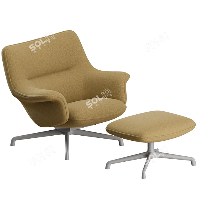 Muuto Doze Lounge Chair Ottoman Set 3D model image 3