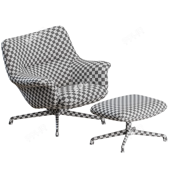 Muuto Doze Lounge Chair Ottoman Set 3D model image 4