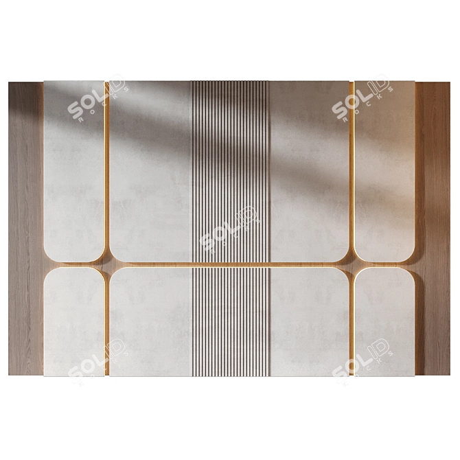 Russian Wood Wall Panels Set 3D model image 3