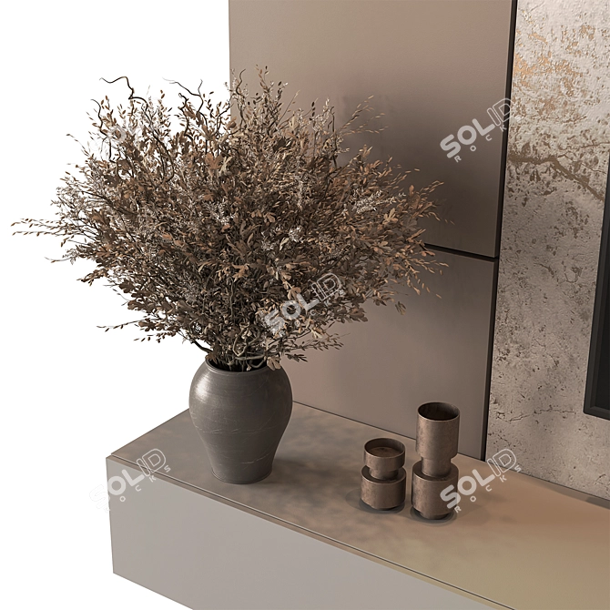 Stacked Stone TV Wall Set 3D model image 3