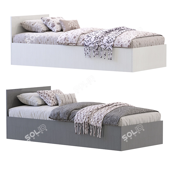 Modern White SELENA Bed Divan 3D model image 1