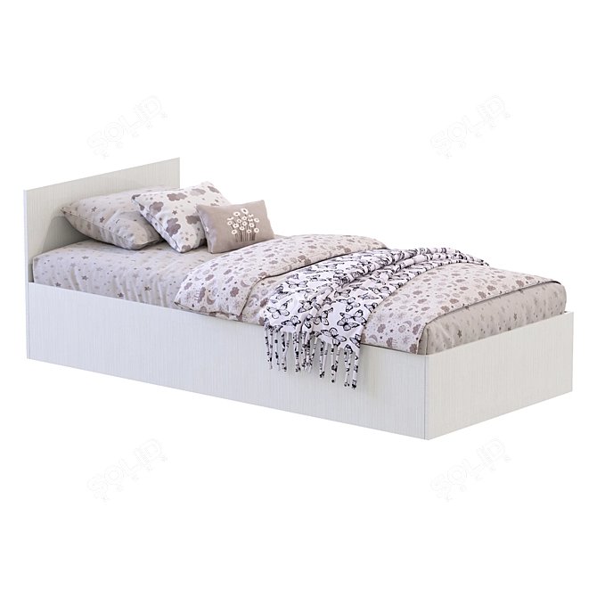 Modern White SELENA Bed Divan 3D model image 2