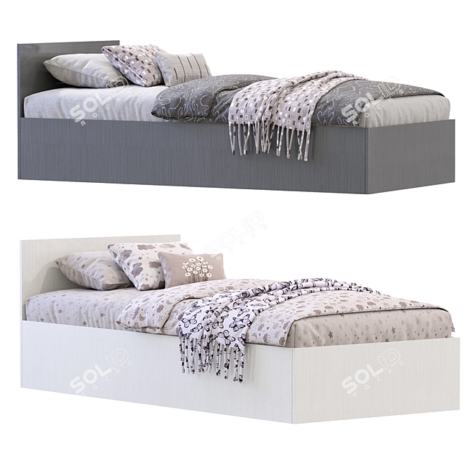 Modern White SELENA Bed Divan 3D model image 4