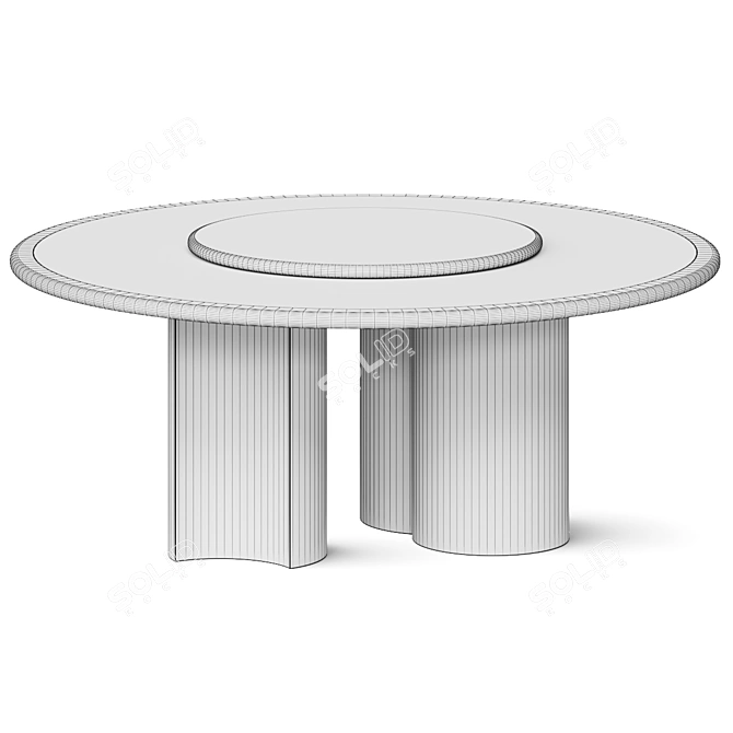 Modern Round Dining Table 1800mm 3D model image 2
