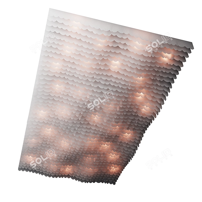 Textile Wave Ceiling Panel 3D model image 2