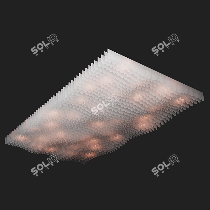 Textile Wave Ceiling Panel 3D model image 4