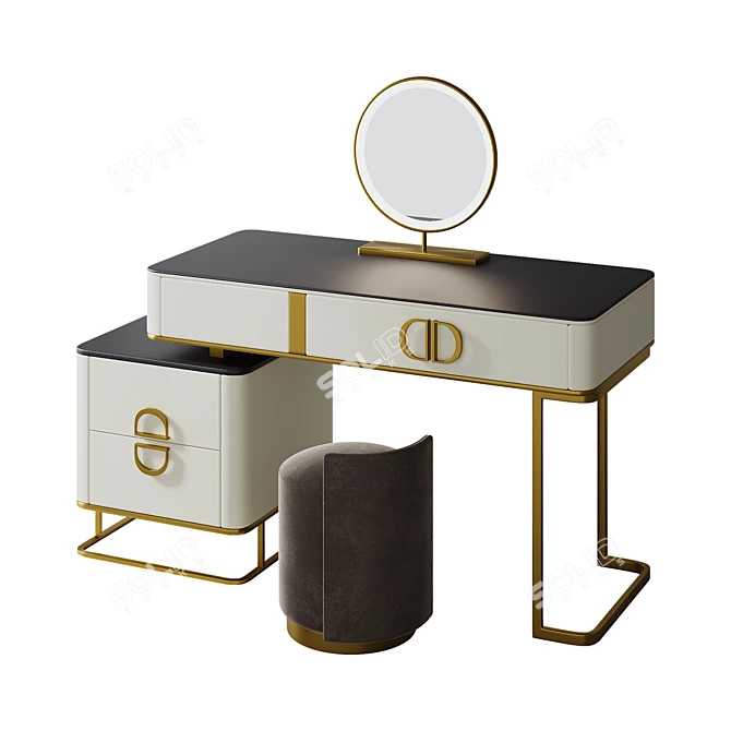 Modern Bathroom Vanity Set 3D model image 1