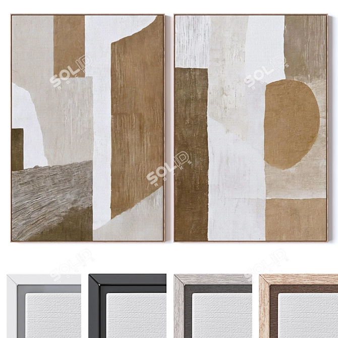  Large Wall Paintings Set 3229 3D model image 1