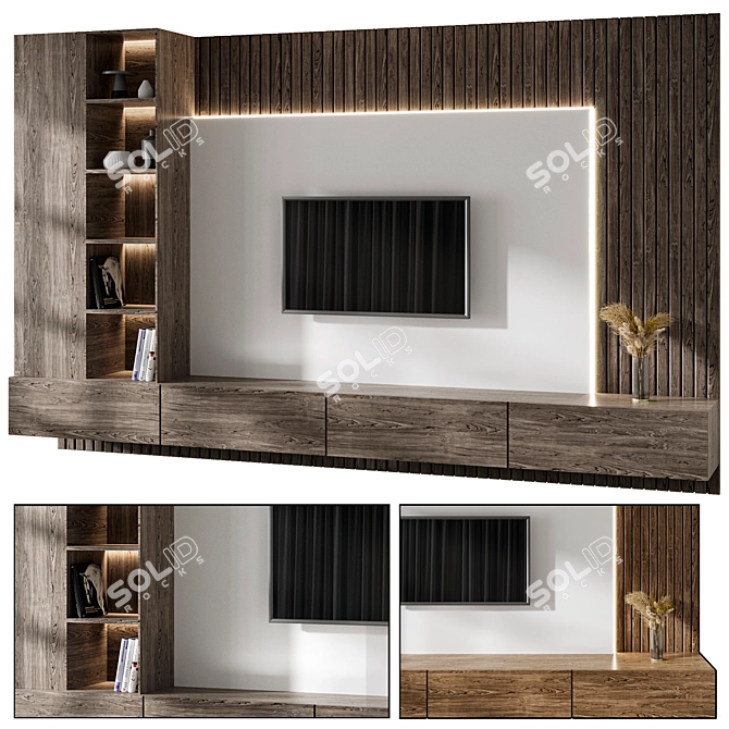 Modern TV Set 3D Model 3D model image 1