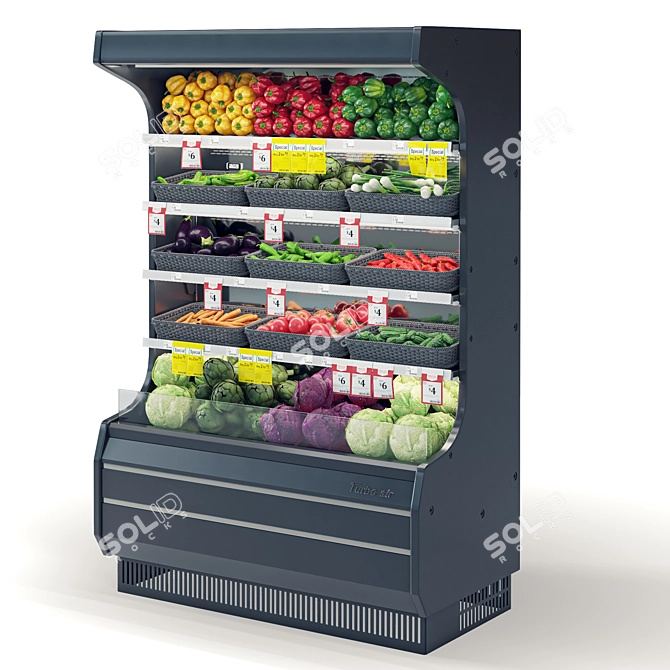 Market Fresh Veggie Showcase 3D model image 2