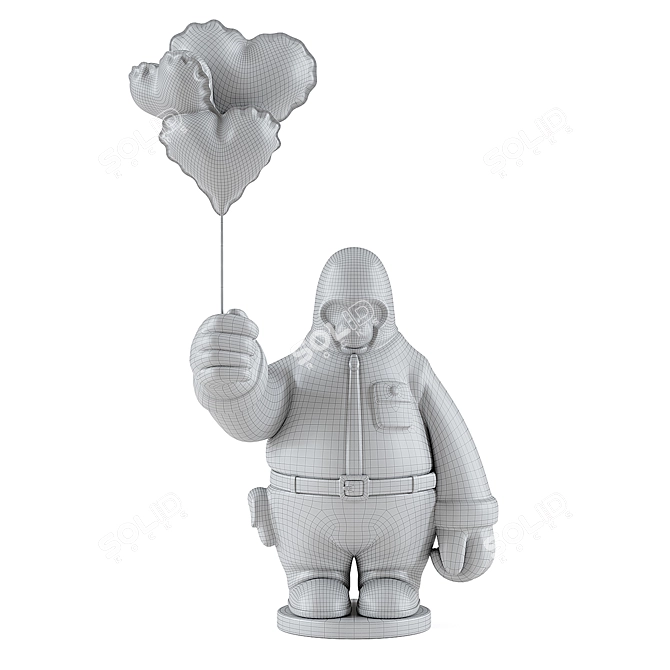 Gorilla Decorative Statue with Turbosmooth 3D model image 6