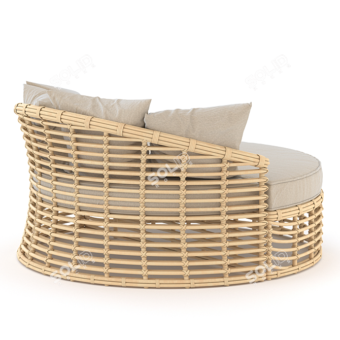 Resin Wicker Round Daybed 3D model image 4