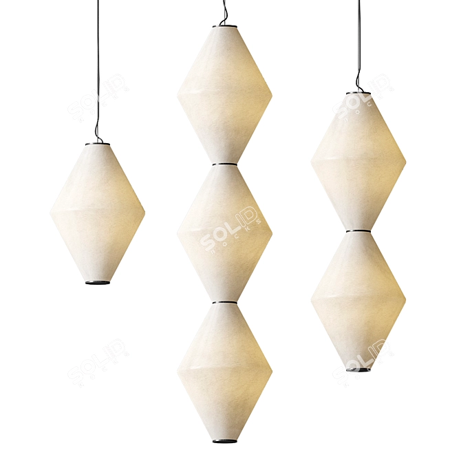 Modern LED Glass Pendant Lamps 3D model image 2