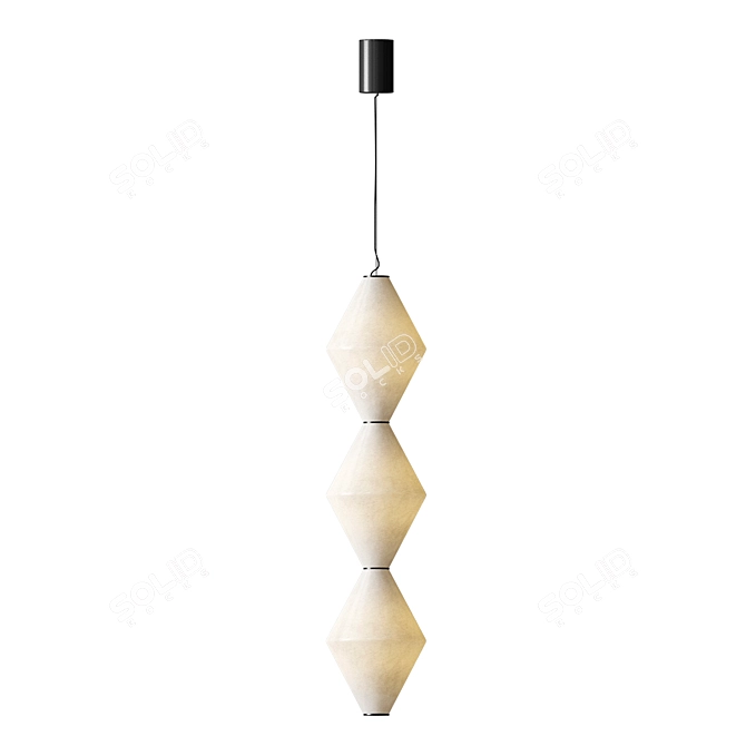 Modern LED Glass Pendant Lamps 3D model image 3