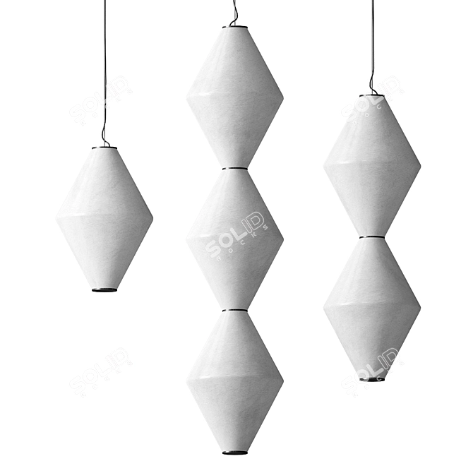 Modern LED Glass Pendant Lamps 3D model image 6