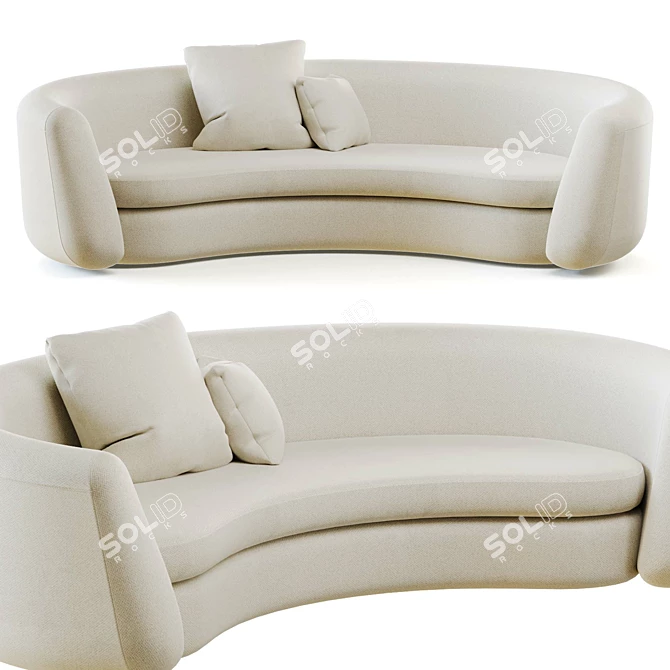 Modern Curved Sofa from MONOLOGUE 3D model image 1