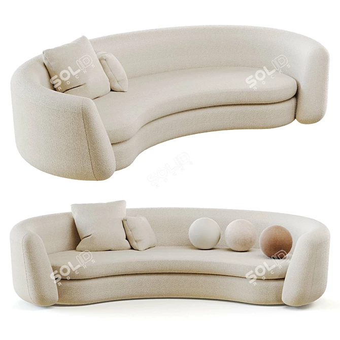 Modern Curved Sofa from MONOLOGUE 3D model image 4