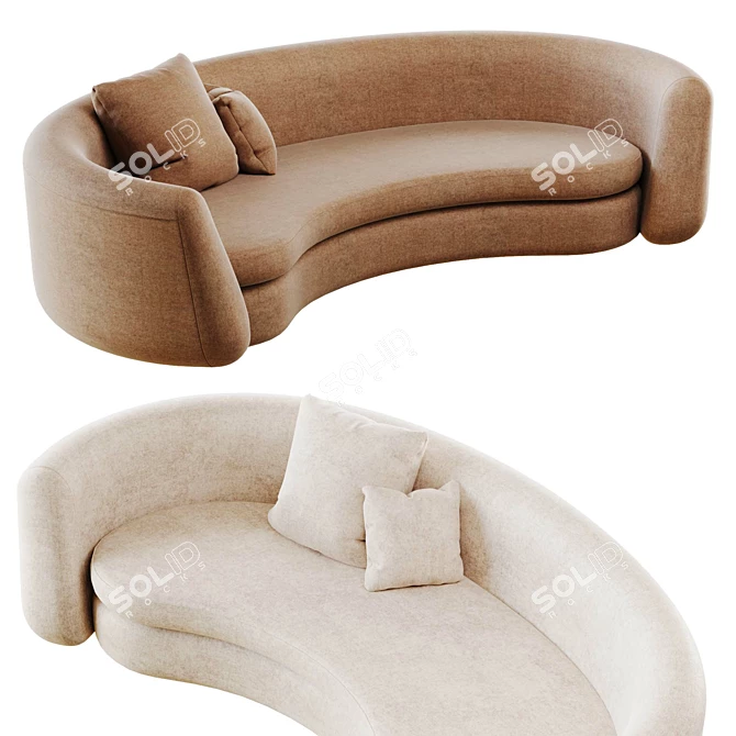 Modern Curved Sofa from MONOLOGUE 3D model image 5