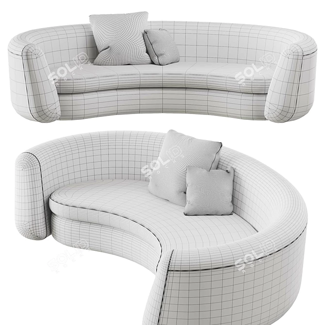 Modern Curved Sofa from MONOLOGUE 3D model image 6