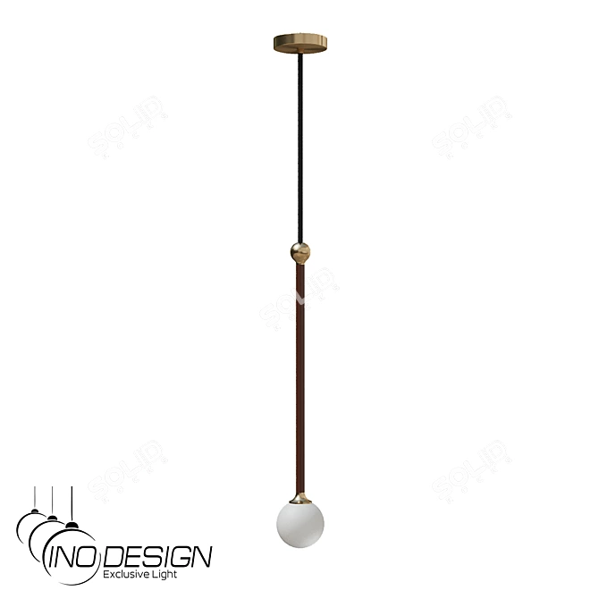 Modern Brass Pendant Light Fixture 3D model image 1