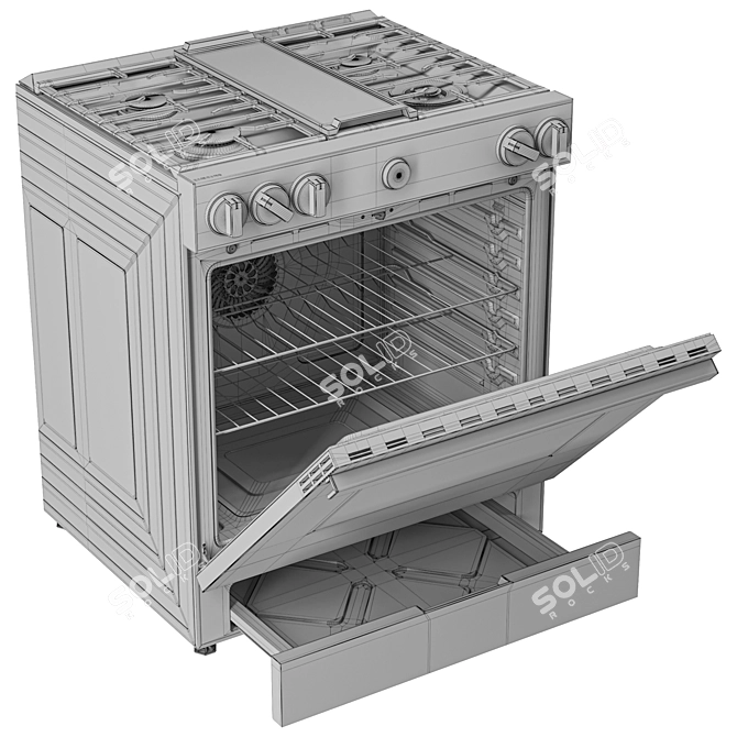 Samsung Smart Gas Range: Air Fry, Sous Vide 3D model image 7