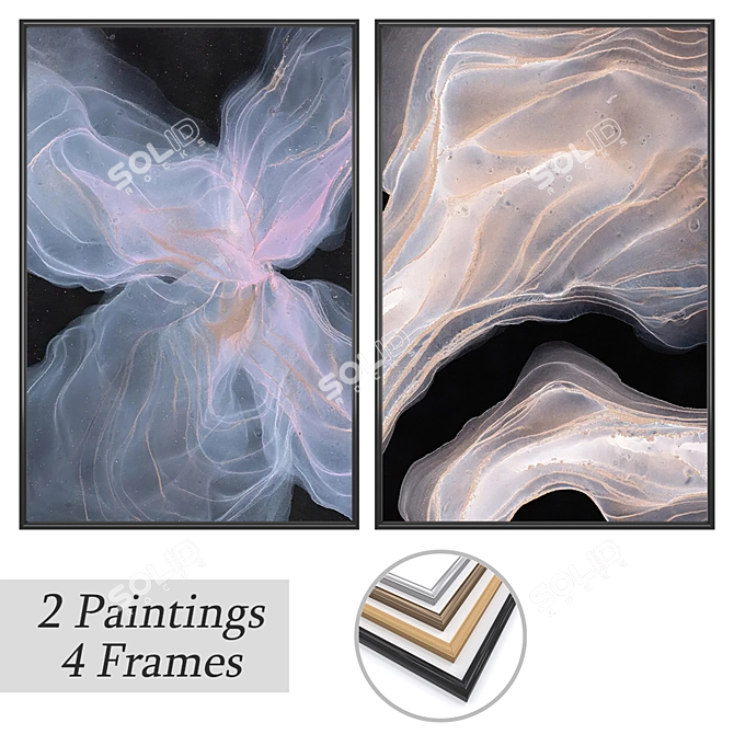 Artwork Set with Multiple Frames 3D model image 1