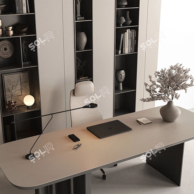 Executive Desk - Modern Office Furniture 3D model image 2