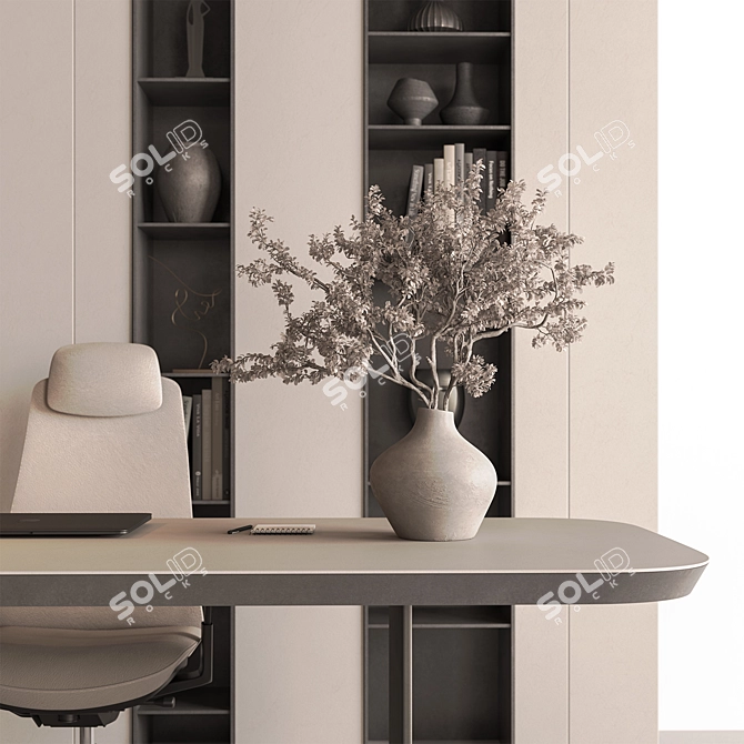 Executive Desk - Modern Office Furniture 3D model image 4