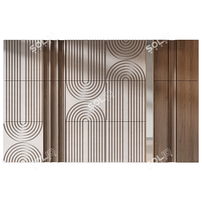 Elegant Wood Panel 0102 3D model image 1