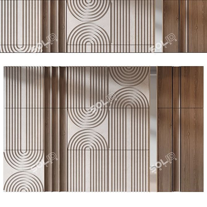 Elegant Wood Panel 0102 3D model image 2