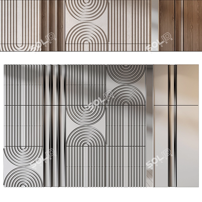 Elegant Wood Panel 0102 3D model image 3