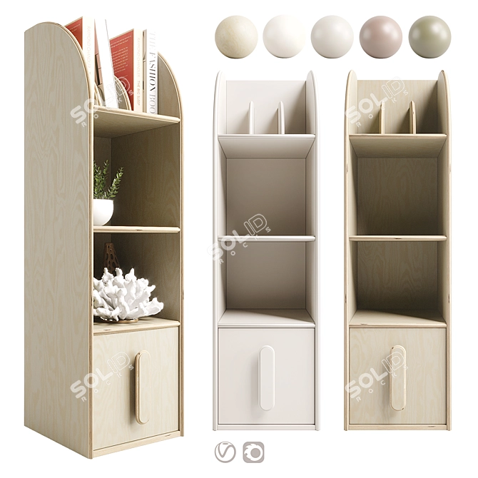 Montessori-inspired Kids Bookshelf & Toy Box 3D model image 1