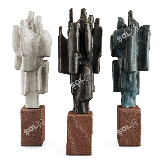 Sculptural Brutal Art Metal 3D model image 1