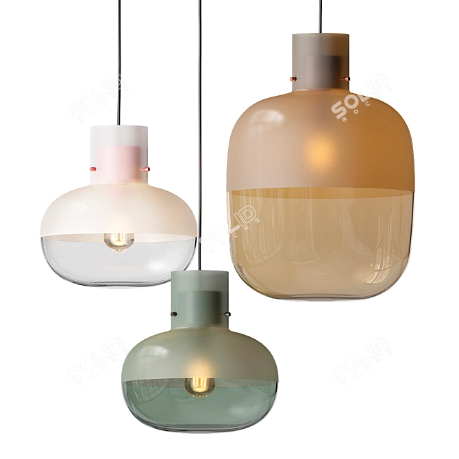 Sandblasted BROKIS Pendant Lamp 3D model image 1