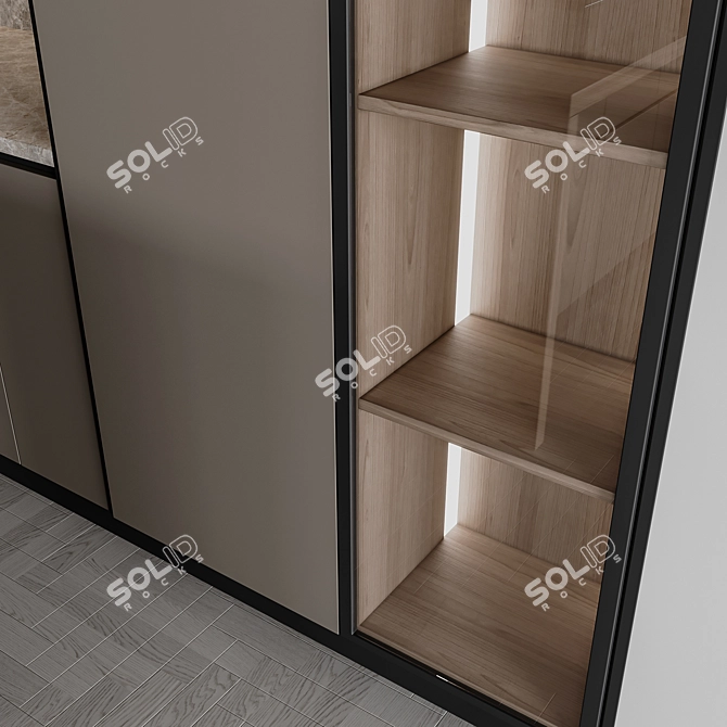 Versatile Modern Kitchen Unit 3D model image 3