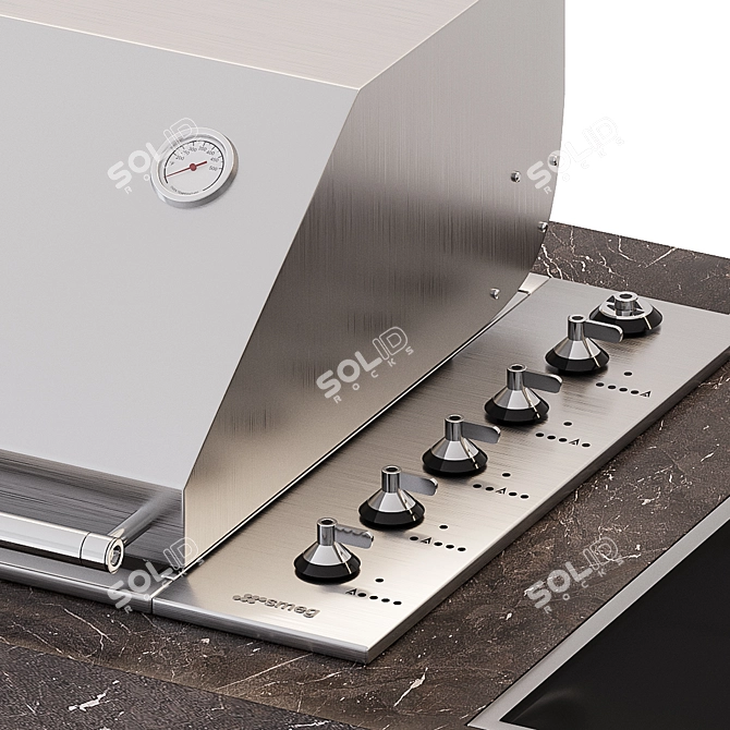 Outdoor BBQ Kitchen Station: OCQ BBQUBE 3D model image 3