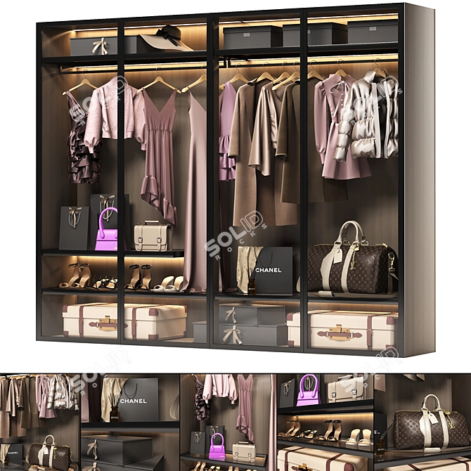 PBR Compatible Wardrobe Model 3D model image 1