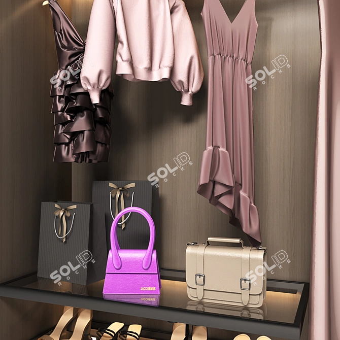 PBR Compatible Wardrobe Model 3D model image 5