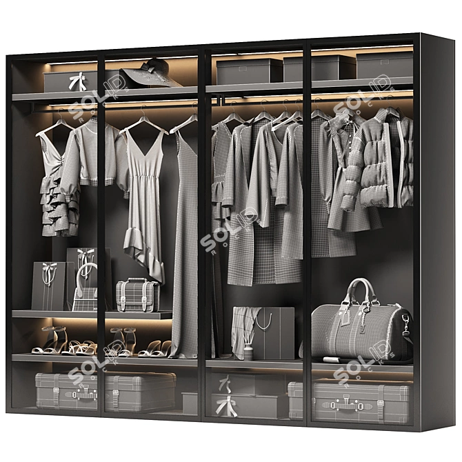 PBR Compatible Wardrobe Model 3D model image 7