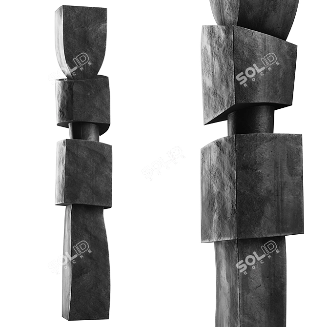 Modern Totem Sculpture Home Decor 3D model image 1