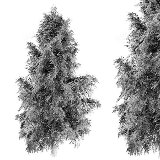 Pine Tree No.128 Sculpture: Minimalist Beauty 3D model image 4