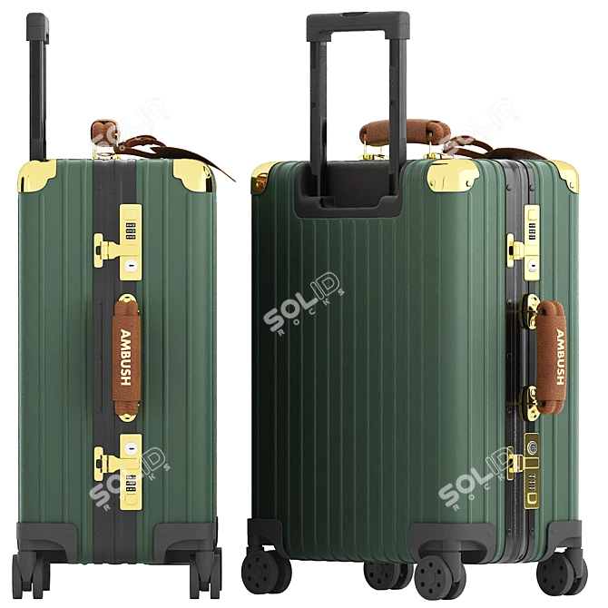 Rimowa Green Suitcase 3D Model 3D model image 2