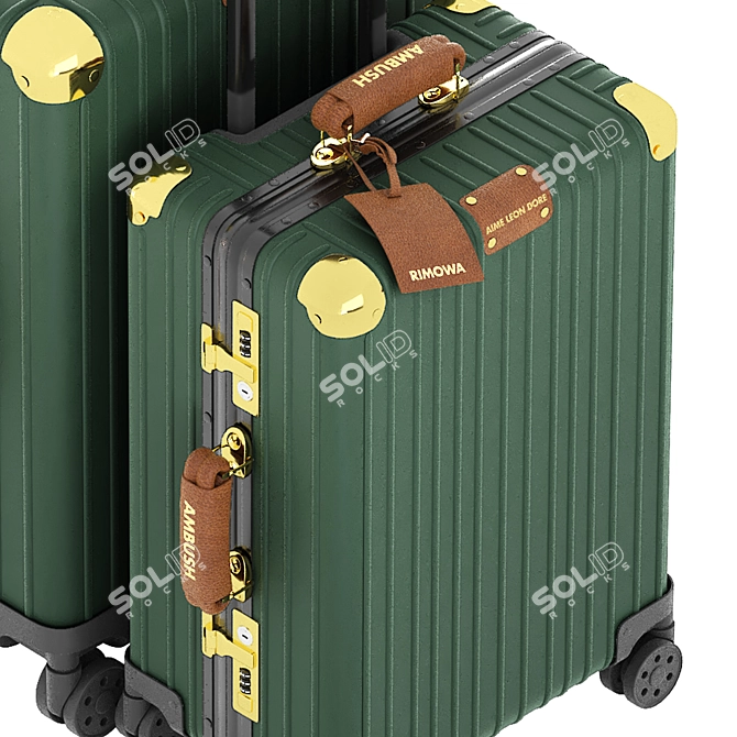 Rimowa Green Suitcase 3D Model 3D model image 4